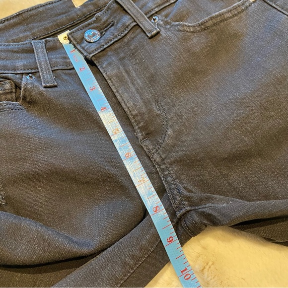 (27) Levi’s 711 Skinny Mid-Rise Jeans Black Distressed Midrise Slim Fit - Picture 6 of 12